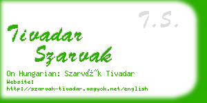 tivadar szarvak business card